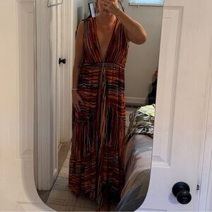 Misa Los Angeles Vibrant Striped Maxi Dress